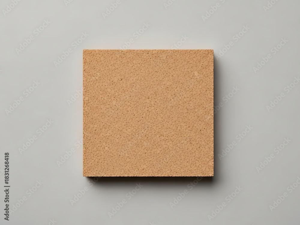 Fototapeta premium Minimalistic composition featuring natural cork tile on neutral surface