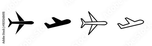 Plane icon set. Airplane icon vector. Flight transport symbol. Travel illustration. Holiday symbol