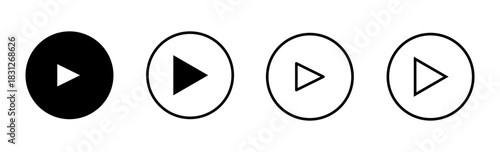 Play Icon set. Play button vector icon