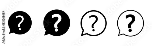 Question icon set. question mark icon vector.