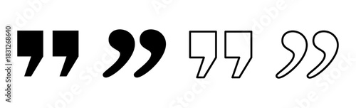 Quote icon set. Quotation mark symbol.