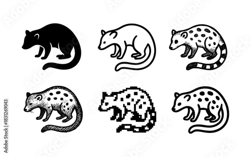 Stylized animal silhouettes in diverse artistic styles