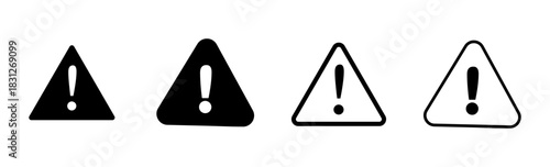 Danger sign. attention sign icon set. Hazard warning attention sign