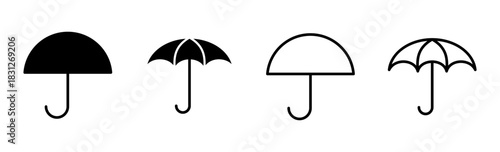 Umbrella icon set. umbrella sign icon
