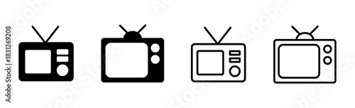 Tv icon set. television icon vector