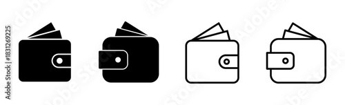 Wallet icon set. wallet vector icon