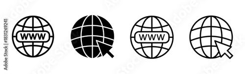 Web icon set. go to web icon. web click icon