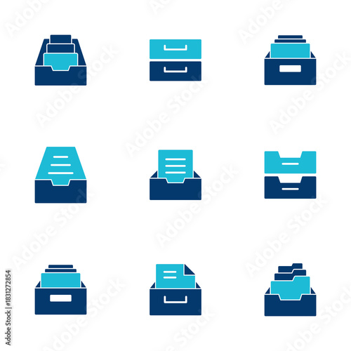 Archive folders icon vector isolated on white background. binders vector icon. Archive storage icon.