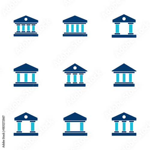 Bank icon vector isolated on white background. bank vector icon, museum, university