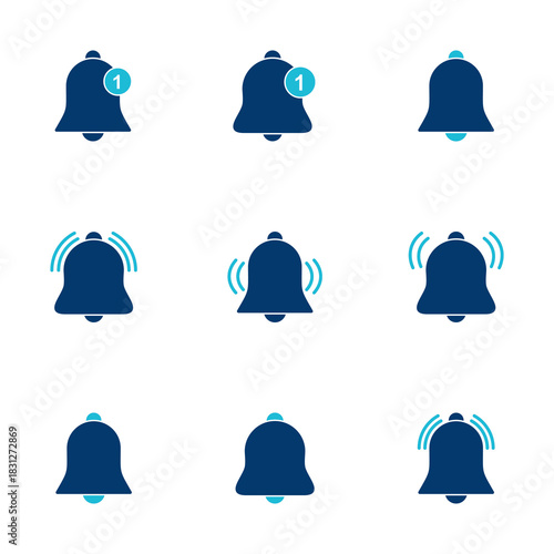 Bell Icon vector isolated on white background. Notification symbol. Bell vector icon