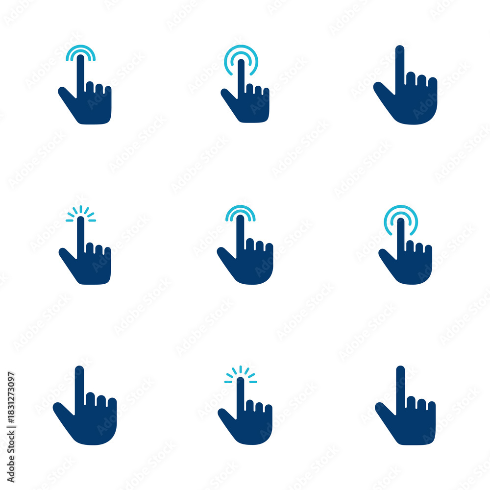 Fototapeta premium Hand click icon vector isolated on white background. pointer icon vector. hand cursor icon vector