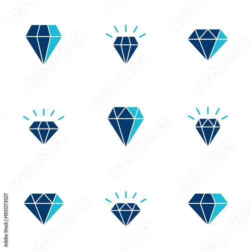 Diamond icon vector isolated on white background. Diamond vector icon. Gemstone symbol