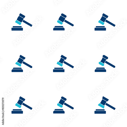 Gavel icon vector isolated on white background. Hammer icon vector. Judge Gavel Auction Icon Vector. Bid