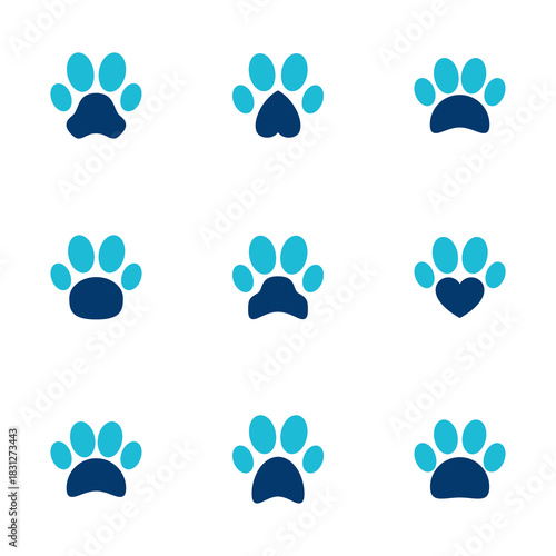 Paw icon vector isolated on white background. Paw Print icon