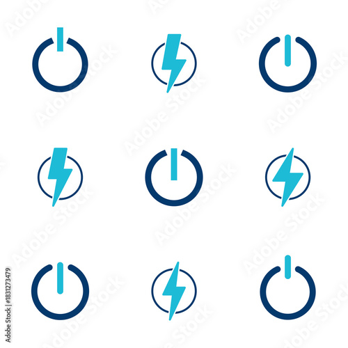 Power icon vector isolated on white background. Power Switch Icon. Start power icon