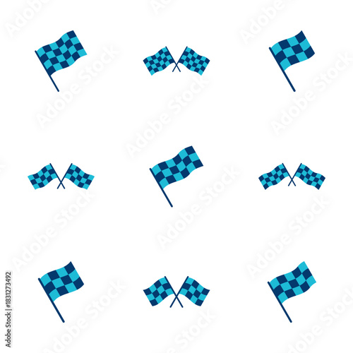 Race flag icon vector isolated on white background. Competition sport flag line vector icon. Racing flag. Start finish flag. Checkered. Start