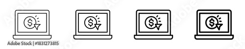 Pay Per Click  Icon Set Different Style Collection