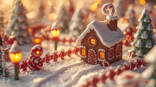 christmas tree with snowman