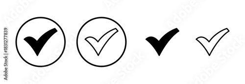 Check mark icon logo design. Tick mark sign and symbol