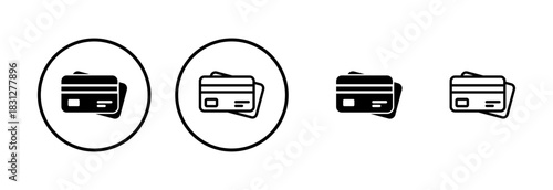 Credit card icon logo design. Credit card payment sign and symbol