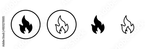 Fire icon logo design. fire sign and symbol