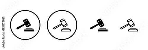 Gavel icon logo design. judge gavel sign and symbol. law icon. auction hammer