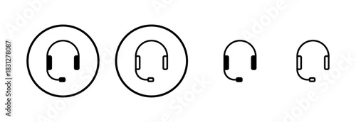 Headphone icon logo design. Headvector sign and symbol