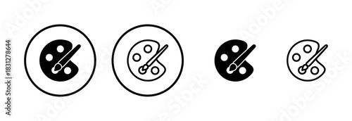 Paint icon logo design. paint brush sign and symbol. paint roller icon vector