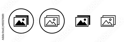 Picture icon logo design. photo gallery sign and symbol. image icon