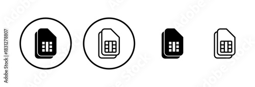 Sim card icon logo design. dual sim card sign and symbol