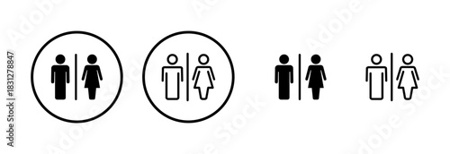 Toilet icon logo design. Girls and boys restrooms sign and symbol. bathroom sign. wc, lavatory