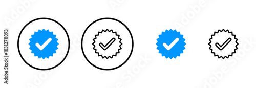 verified icon logo design. verification check mark. approved icon