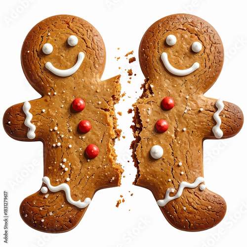 Broken Gingerbread Man - A Festive Treat Torn Apart.