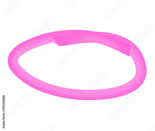pink bracelet isolated on white, pink rubber bands, Hand-drawn pink marker circle isolated on a transparent background, brushstroke oval shape for design elements, highlighting, underlining