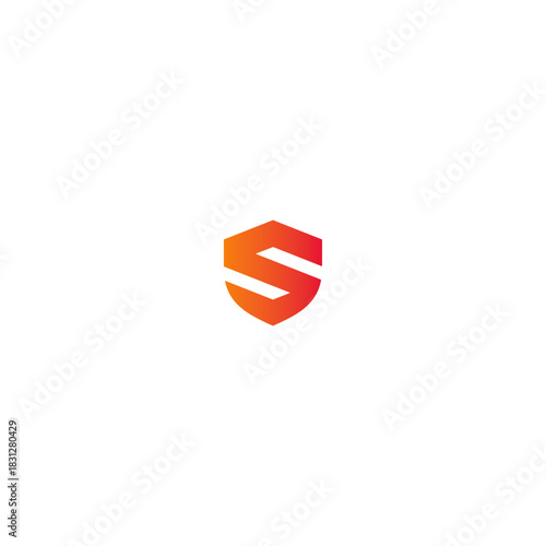Letter S shield logo Icon flat vector design