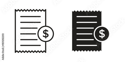 Invoice icon pictogram in trendy outline style. icon, sign or symbol.