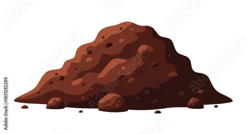 Pile of rich brown soil perfect for gardening and planting flowers.