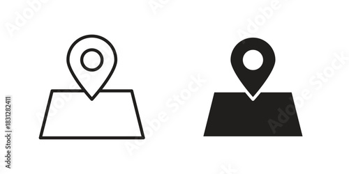 Map icon pictogram in trendy outline style. icon, sign or symbol.