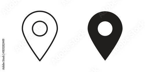 Marker icon pictogram in trendy outline style. icon, sign or symbol.