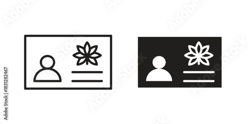 Medical marijuana card icon pictogram in trendy outline style. icon, sign or symbol.