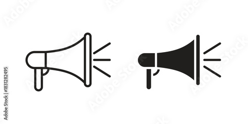 Megaphone icon pictogram in trendy outline style. icon, sign or symbol.