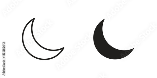 Moon icon pictogram in trendy outline style. icon, sign or symbol.