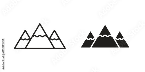 Mountains icon pictogram in trendy outline style. icon, sign or symbol.