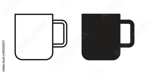 Mug icon pictogram in trendy outline style. icon, sign or symbol.
