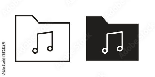 Music File icon pictogram in trendy outline style. icon, sign or symbol.