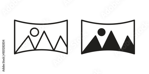 Panoramic icon pictogram in trendy outline style. icon, sign or symbol.