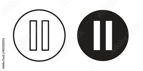 Pause icon pictogram in trendy outline style. icon, sign or symbol.