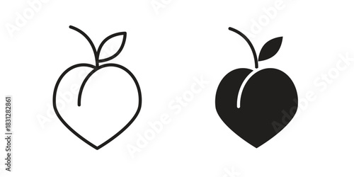 Peach icon pictogram in trendy outline style. icon, sign or symbol.