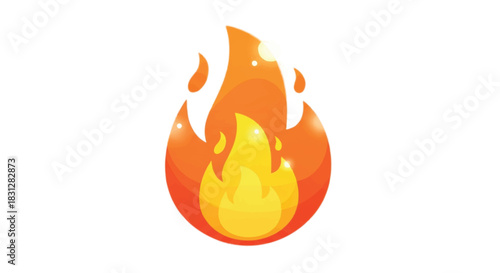 Vibrant Flame Icon Symbolizing Energy and Heat.
