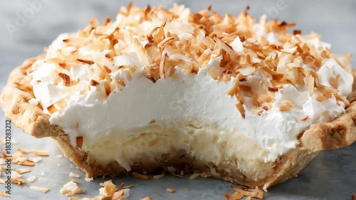 Wallpaper Mural Delicious Creamy Coconut Pie Topped with Toasted Coconut Flakes. Torontodigital.ca
